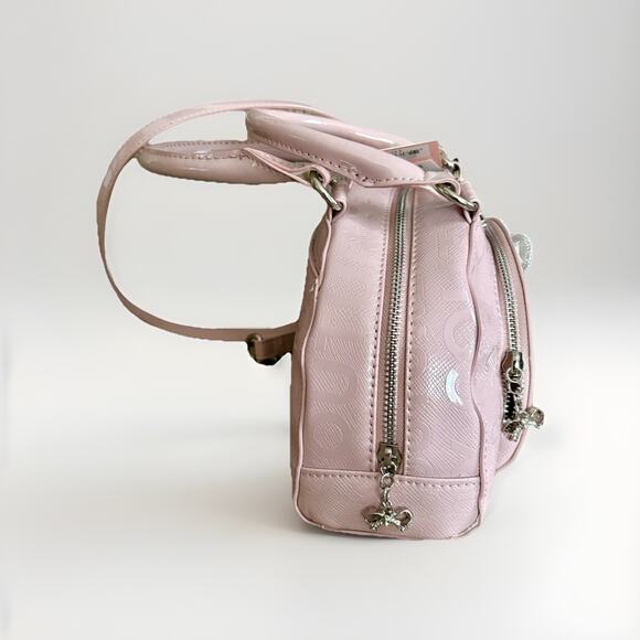 JUICY COUTURE PINK Convertible SATCHEL BOWLER XBODY Rhinestone Silver BOWS Y2K - Picture 12 of 16